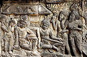 Prambanan - Bharata's coronation relief panel, Shiva Temple.  